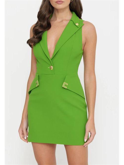 Mini abito in doppio crêpe stretch con dettagli logo ELISABETTA FRANCHI | AB92461E2/EV3